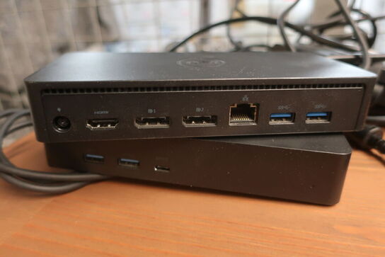 2 stk. docking station DELL D6000S med 2 stk. hdmi kabler