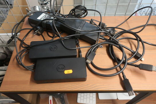 2 stk. docking station DELL D6000S med 2 stk. hdmi kabler