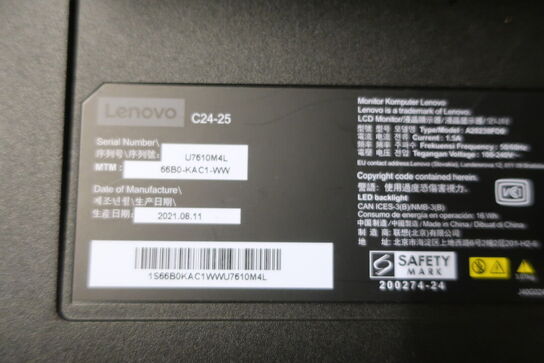 4 stk. monitor HP og LENOVO