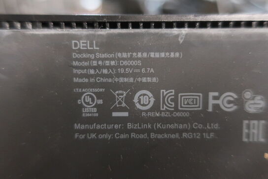 2 stk. docking station DELL D6000S med 2 stk. hdmi kabler