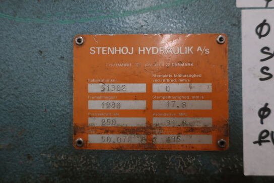 Hydraulisk presse 25 ton / 250 kN - oplyst utæt!