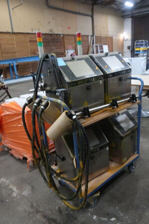 4 stk. industriprintanlæg HITACHI RX2 (læs beskrivelse)