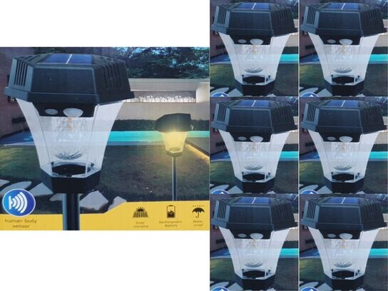 6 stk. Solar LED lampe.