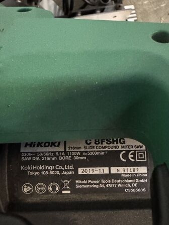 kap-/geringsav, HiKOKI C8FSHG, 1100W - FRAGT IKKE MULIGT PÅ DETTE LOT