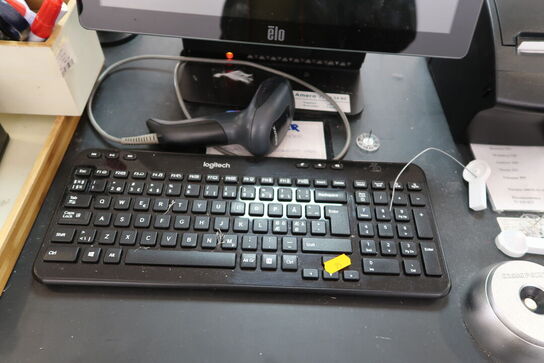 Kasseapparat ELO med bonprinter, håndscanner, pengeskuffe m.m.