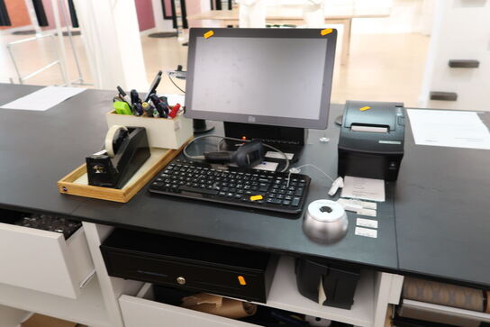 Kasseapparat ELO med bonprinter, håndscanner, pengeskuffe m.m.