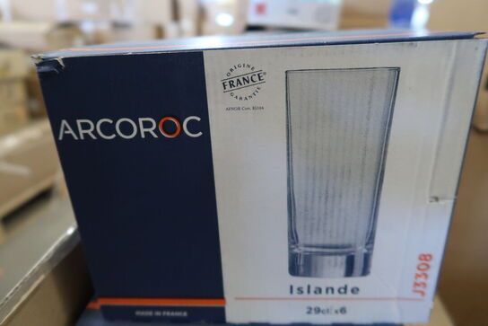 3 kasser af div. Glas ARCOROC Model: Hurricane/granity/islande