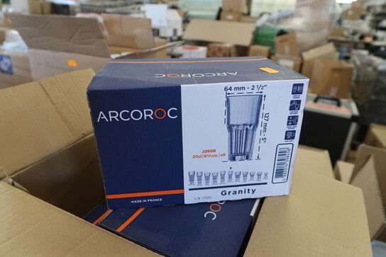 3 kasser af div. Glas ARCOROC Model: Hurricane/granity/islande