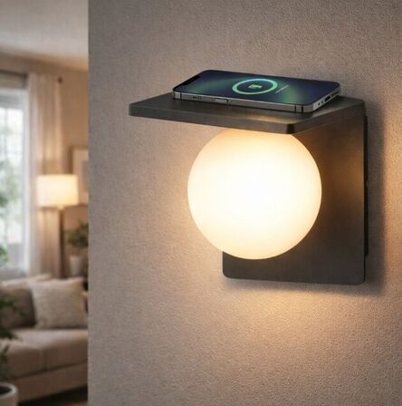 4 stk. eglo qi væglampe sort m. qi oplader(ubrugt)