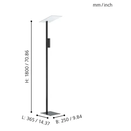 Eglo budensea gulvlampe sort 180 cm(ubrugt)