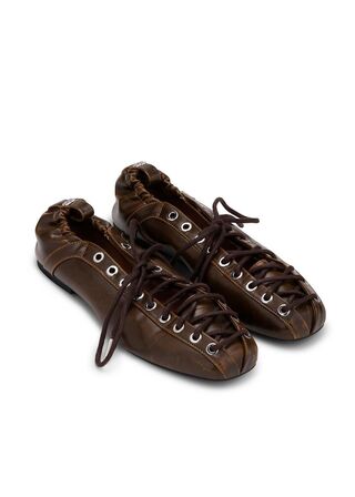 Eyelets Lace Up Ballerina Crinkle Oleatex GANNI Str.: 38