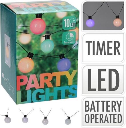 2 stk. festlys 10 led + timer 450 cm(ubrugt)