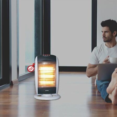 4 stk. softsail oscillerende halogenvarmer 400-800-1200w(ubrugt)