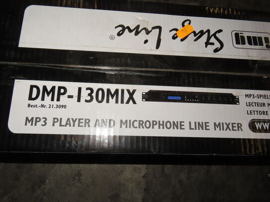 Mixer til Rack m. MP3 afspiller - IMG STAGE LINE DMP-130MIX