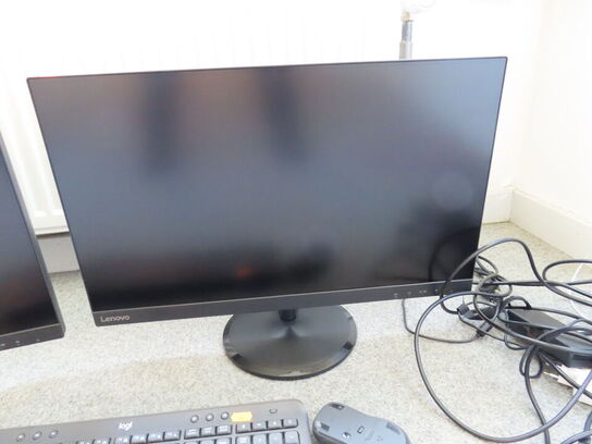 2 stk. 27" monitorer, LENOVO D27-30 m. tastatur og dockingstation