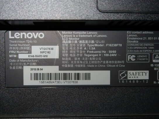 PC Skærm LENOVO THINKVISION T24i-10