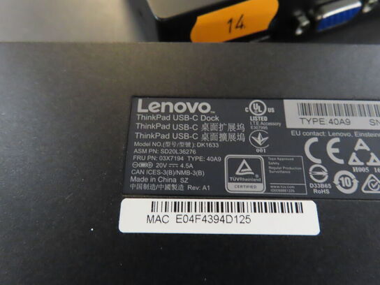 2 stk. LENOVO dockingstationer