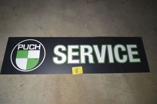 Skilt m/PUCH logo ca. 50x15cm