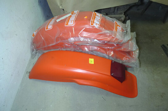 5 stk. røde cross-bagskærme m/lygte