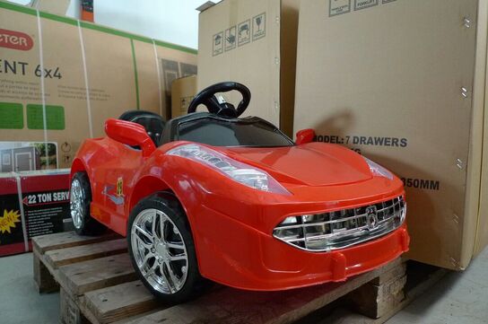 Elektrisk legebil til små børn, rød sportsvogn