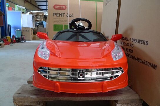 Elektrisk legebil til små børn, rød sportsvogn