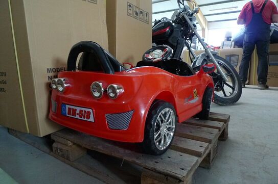 Elektrisk legebil til små børn, rød sportsvogn