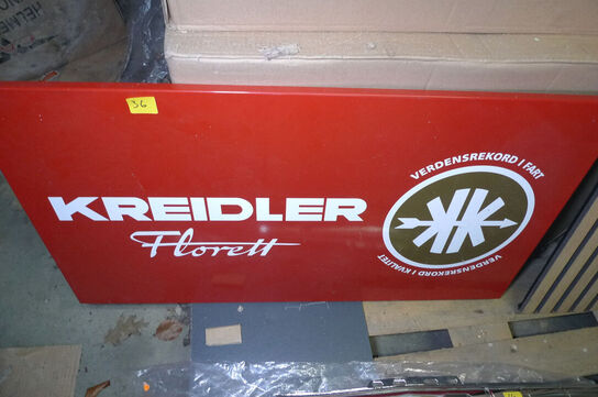 Stålskilt m/KREIDLER logo ca. 90x50cm
