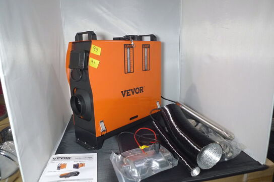 Oliefyr, Vevor 12V, Diesel m/fjernbetjening, udstødning m.m.