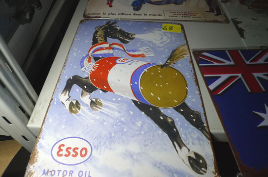 4 stk. retroskilte i metal, ca. 20x30cm