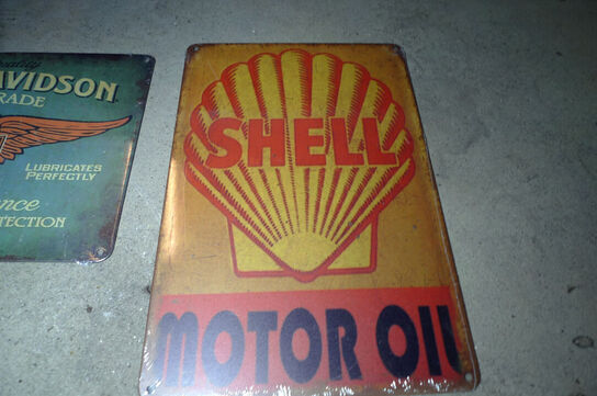 4 stk. retroskilte i metal, ca. 20x30cm