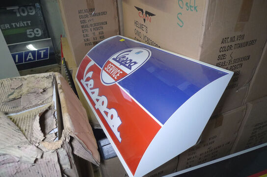 LED-lysskilt m/VESPA logo ca. 90x42cm 9W 230V