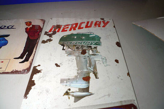 4 stk. retroskilte i metal, ca. 20x30cm