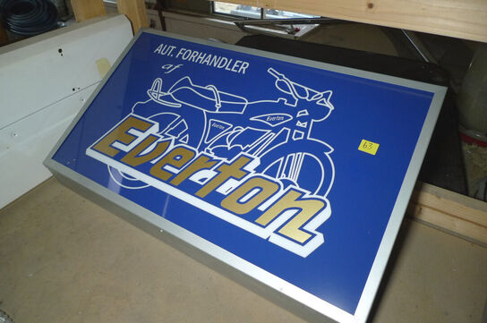 Lysskilt m/EVERTON logo 90x50cm 230V