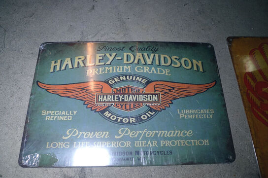 4 stk. retroskilte i metal, ca. 20x30cm