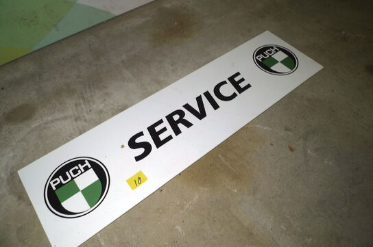 Skilt m/PUCH SERVICE logo ca. 75x20cm