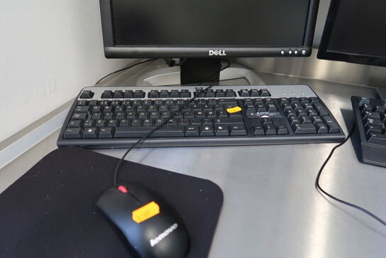 Computerskærm DELL, tastatur, mus, computer DELL Optiplex 9080