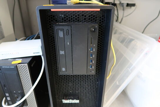 Computerskærm DELL, tastatur, mus, computer LENOVO ThinkStation P500