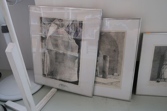 3 stk. litografier