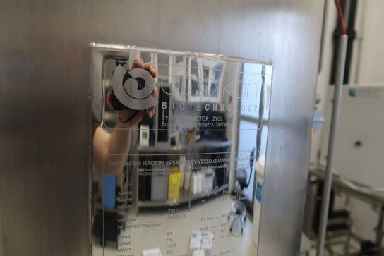 Fermentor med tank APPLIKON BIOTECHNOLOGY Bio reactor 270 L SS og styring APPLIKON TECHNOLOGY i-Control