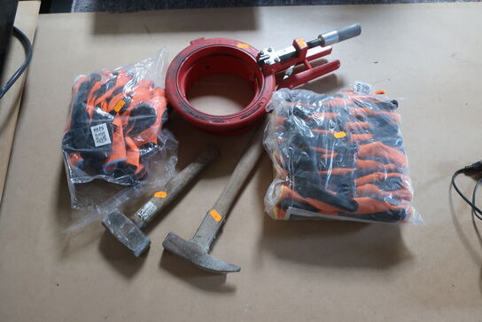 Rørskærer, hamre & handsker