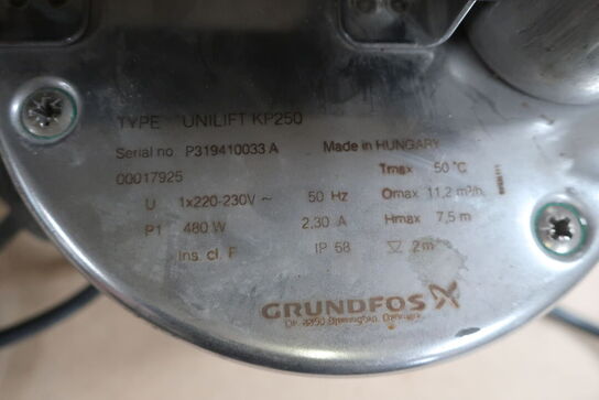 Dykpumpe GRUNDFOS UNILIFT KP250 & giftsprøjte