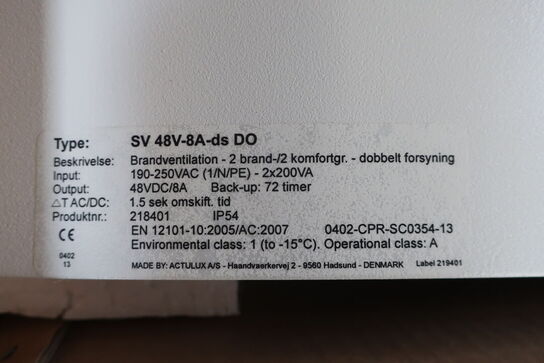 Brandventilation ACTULUX SV 48V-8A-ds DO
