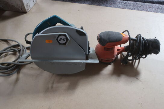 Elværktøj B&D kapsav, rundsav og slibemaskine