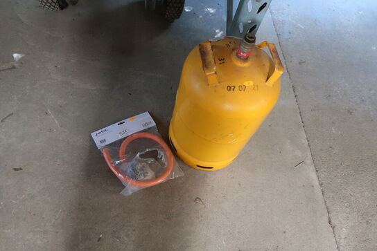 11 kg stålgasflaske (tom) m. gasslange