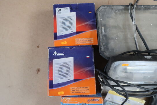 Div. ventilatorer, arbejdslamper m.v.