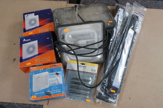 Div. ventilatorer, arbejdslamper m.v.