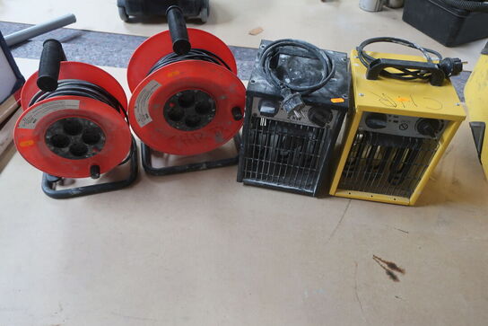 2 stk. kabeltromler & 2 stk. 2kW varmeblæsere