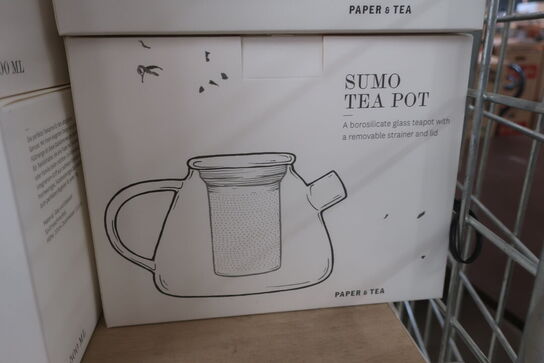 6 stk. PAPER & TEA Sumo Tea Pot - Glasbryggekande med si