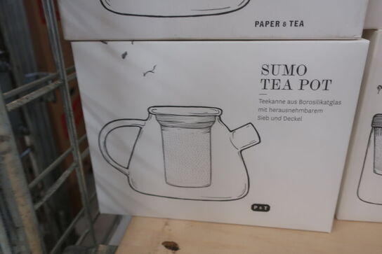 6 stk. PAPER & TEA Sumo Tea Pot - Glasbryggekande med si