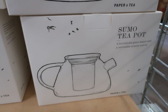 6 stk. PAPER & TEA Sumo Tea Pot - Glasbryggekande med si